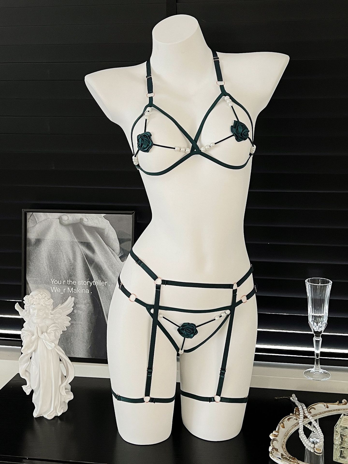 Conjunto de 3 piezas de lencer - Bralette Triangle Set reseña y precio